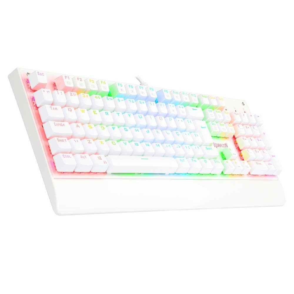 Teclado Mecanico Gamer Redragon Kala Lunar, RGB, Switch Red, ABNT2, USB, Branco