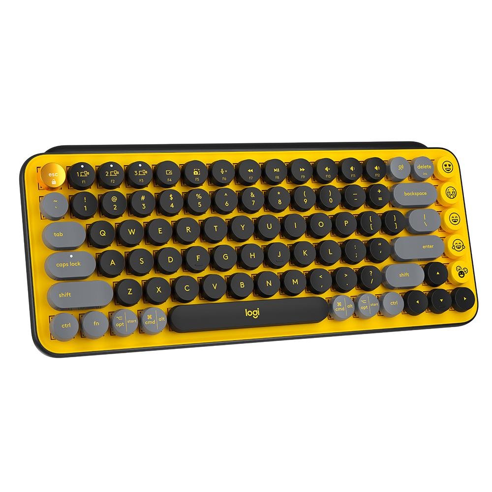 Teclado Mecanico Sem Fio Logitech Pop Keys - Amarelo Blast - 920-010710