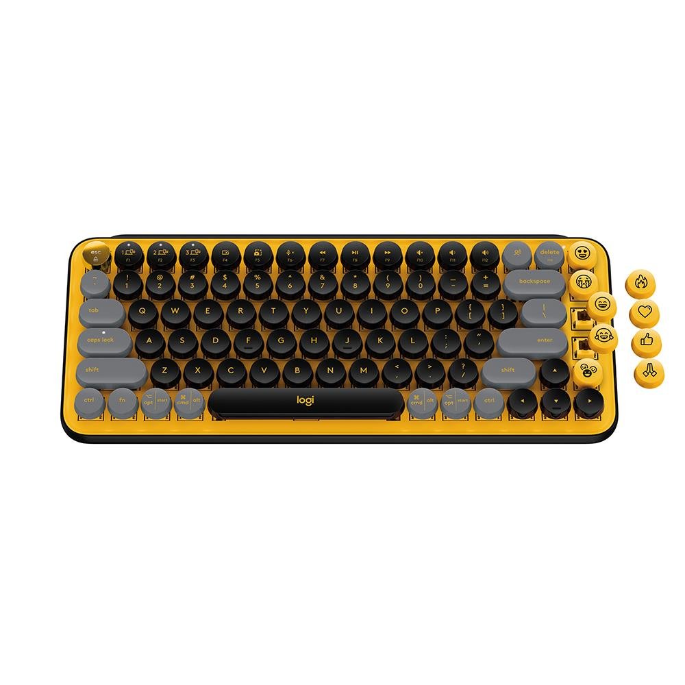 Teclado Mecanico Sem Fio Logitech Pop Keys - Amarelo Blast - 920-010710