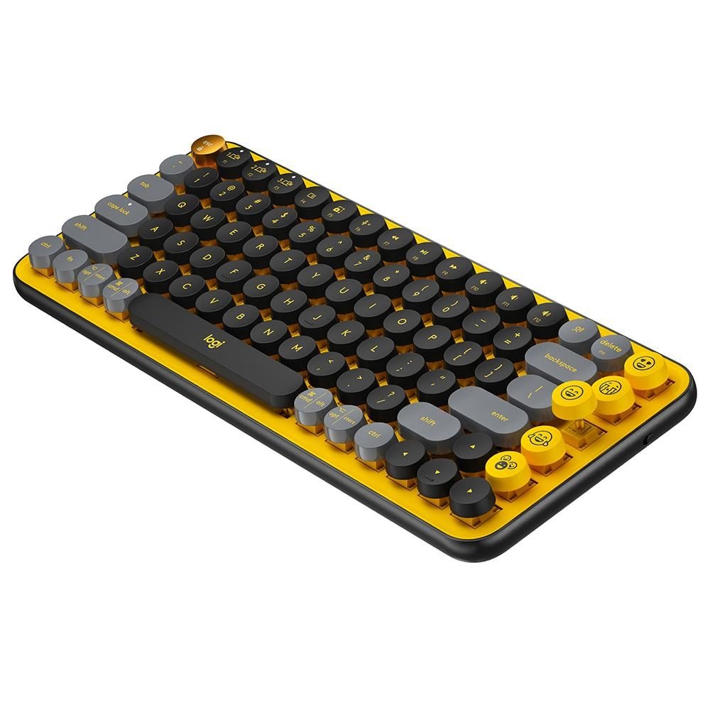 Teclado Mecanico Sem Fio Logitech Pop Keys - Amarelo Blast - 920-010710