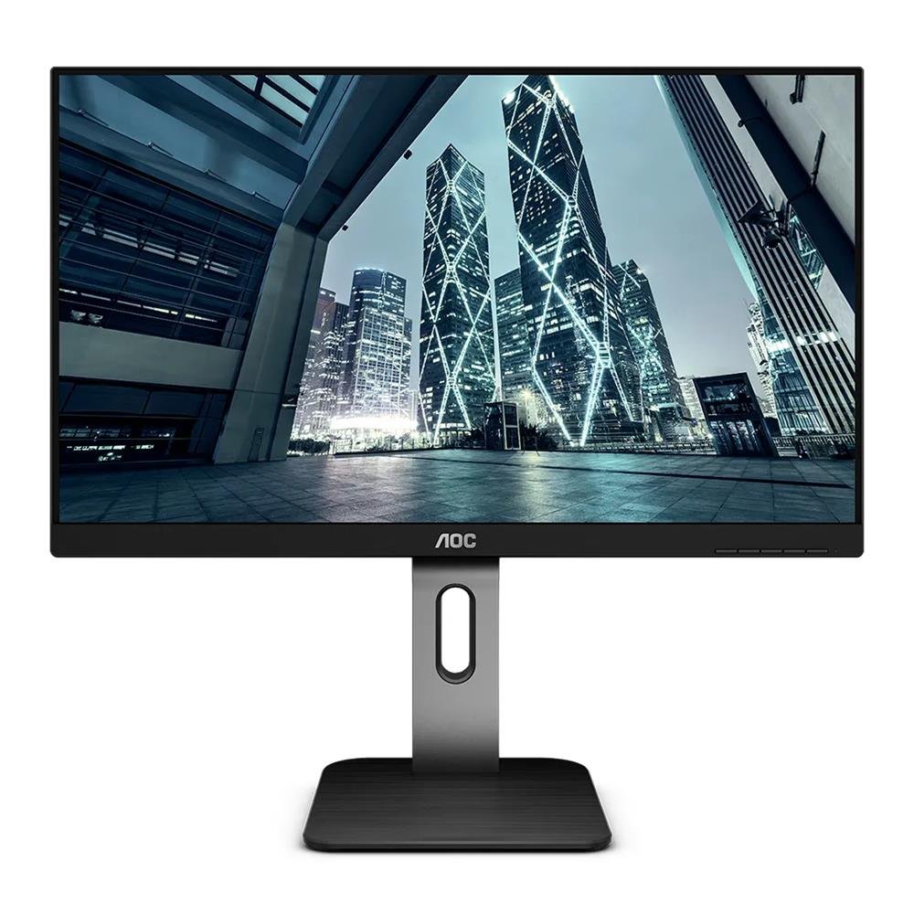 Monitor AOC 24P1U 23.8", Full HD, 60Hz, Base Ajustável, HDMI, VGA e Display Port, Preto