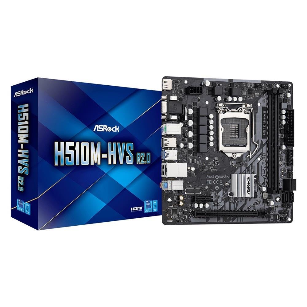 Placa Mãe Asrock H510m-Hvs R2.0 Intel Lga 1200 Matx Ddr4