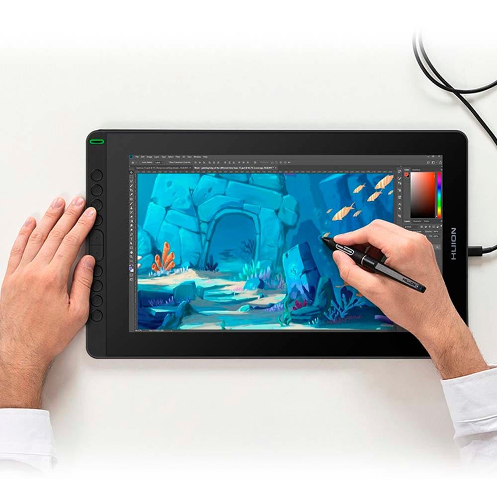 Mesa Digitalizadora Huion Kamvas Pro Rds-160-k, Caneta Pw517, Cosmo Black