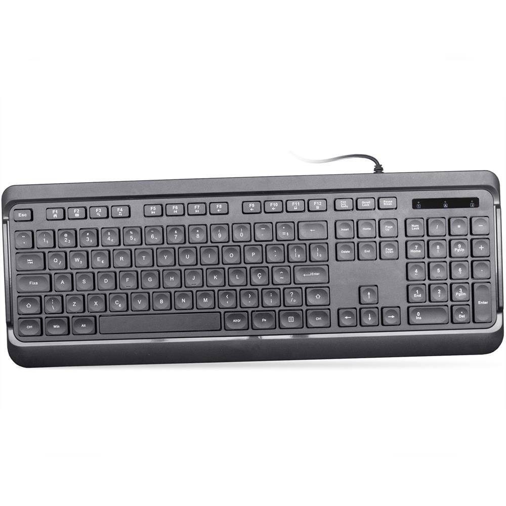 Teclado K-mex Km-e728 Usb Preto Abnt2 - Kme728u0001cb0x