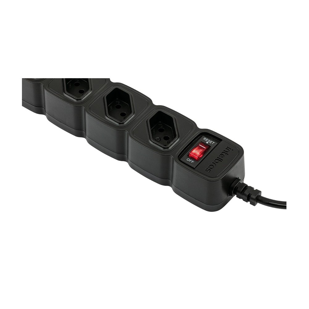 Filtro de Linha 5 Tomadas Intelbras 3x0,75mm 1,0m 10A SM Preto