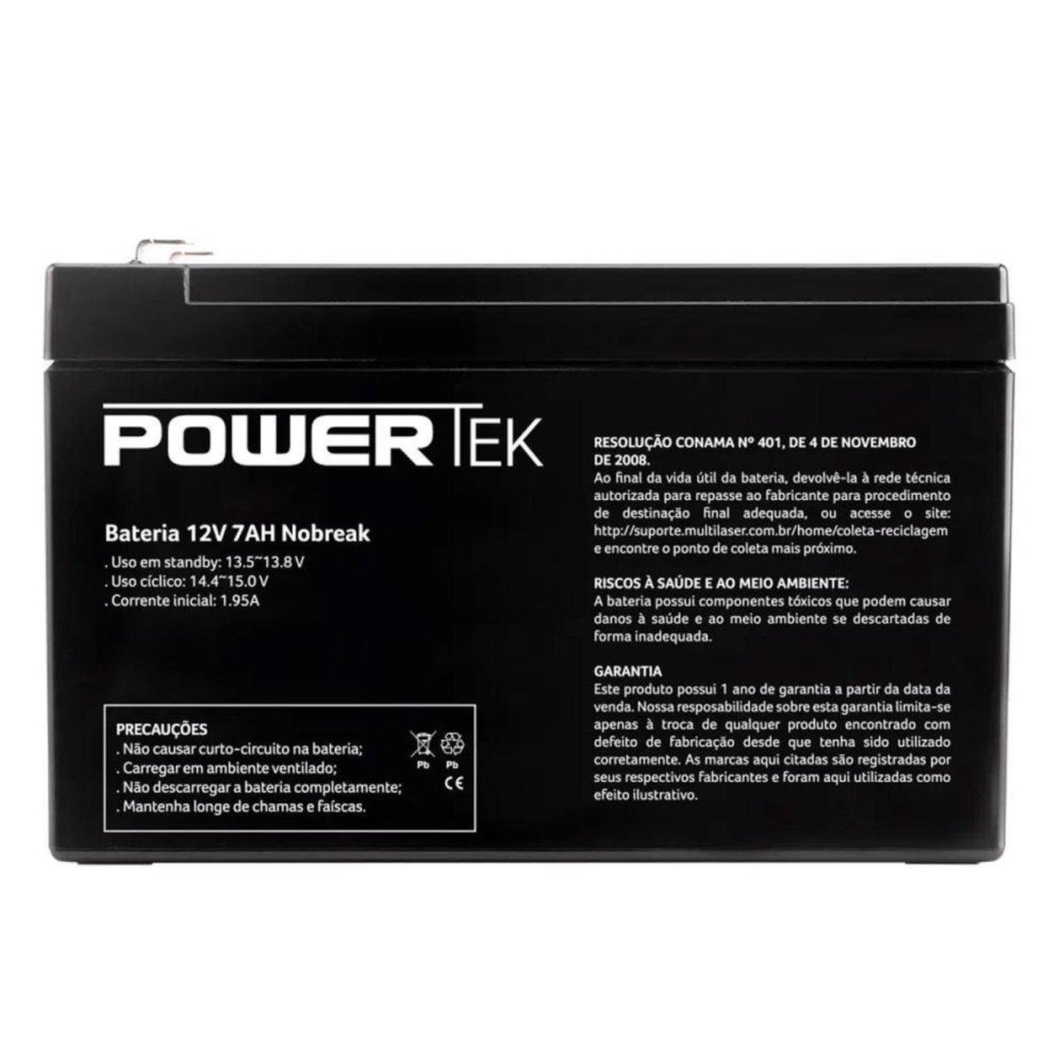 Bateria Powertek En013 12V 7Ah Para Nobreak