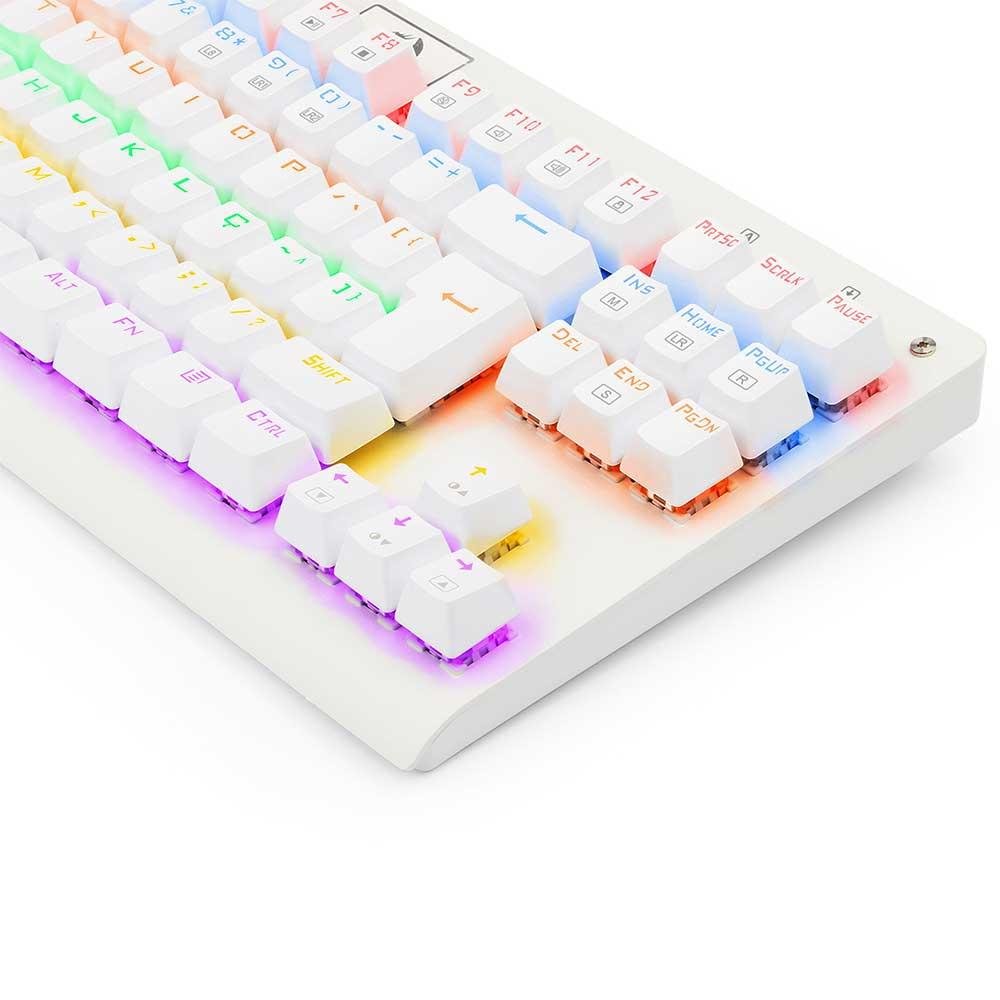 Teclado Mecanico Redragon Dark Avenger Branco Switch Marrom - K568w-r