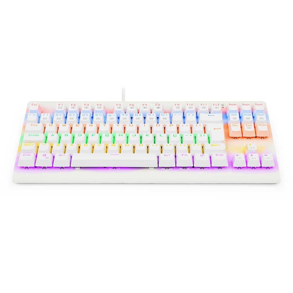 Teclado Mecanico Redragon Dark Avenger Branco Switch Marrom - K568w-r