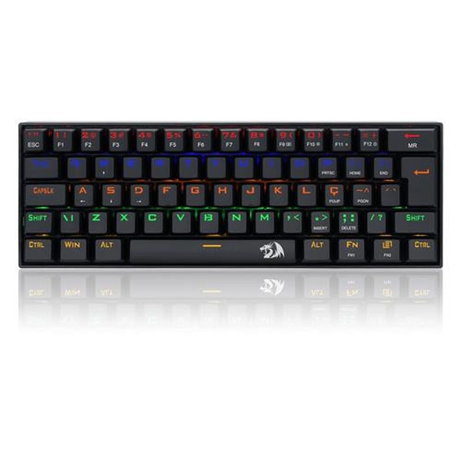 Teclado Gamer Mecanico Compacto Lakshmi, Abnt2 Switch Mk2 Diy Blue, K606r, Redragon