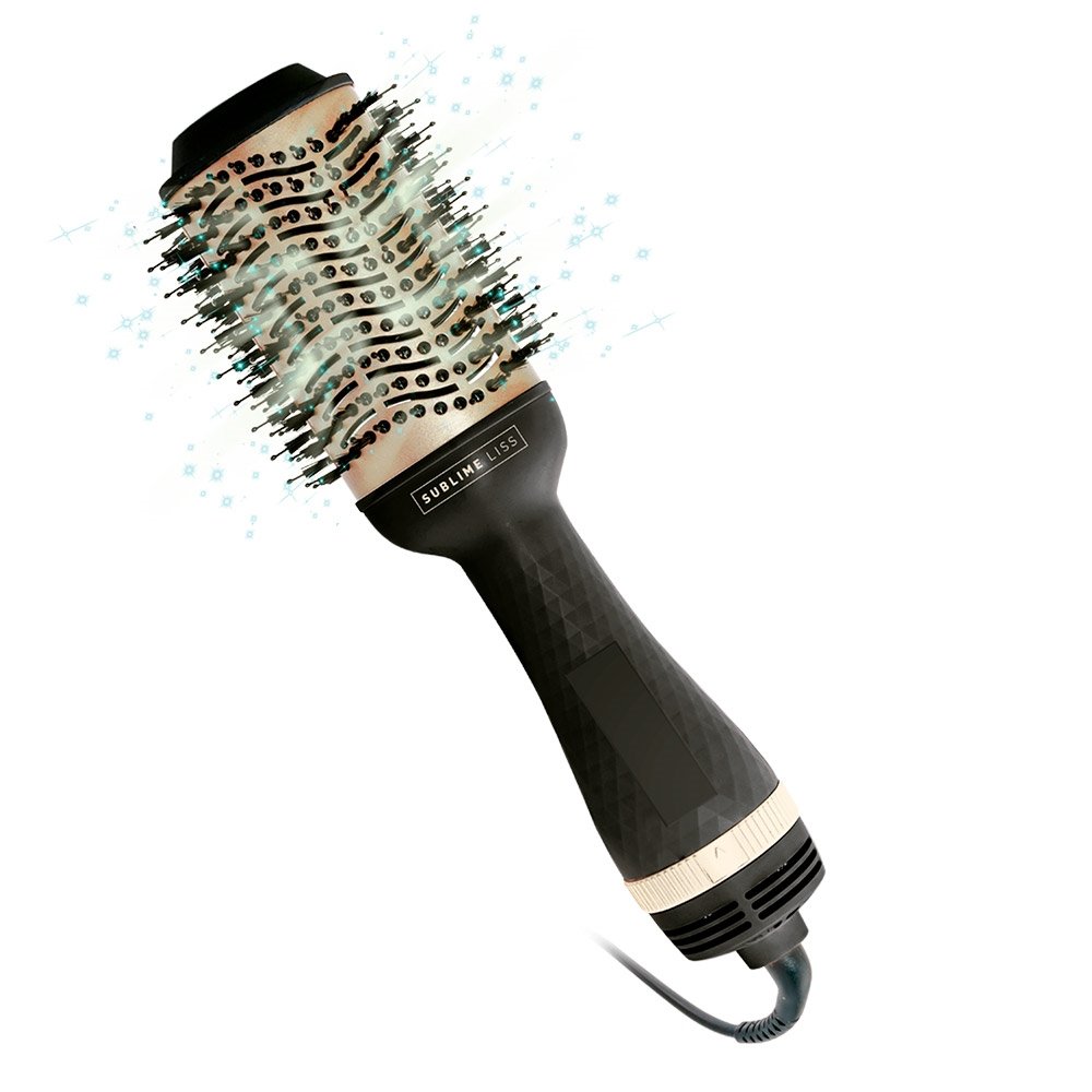 Escova Secadora Mallory Sublime Liss 2 Velocidades, 3 Temperaturas Preto/Dourado, 110V