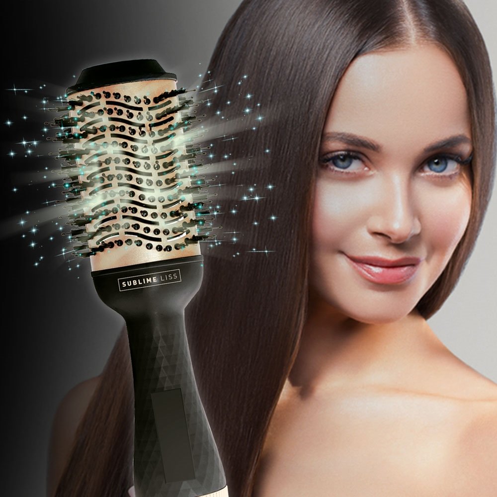 Escova Secadora Mallory Sublime Liss 2 Velocidades, 3 Temperaturas Preto/Dourado, 110V