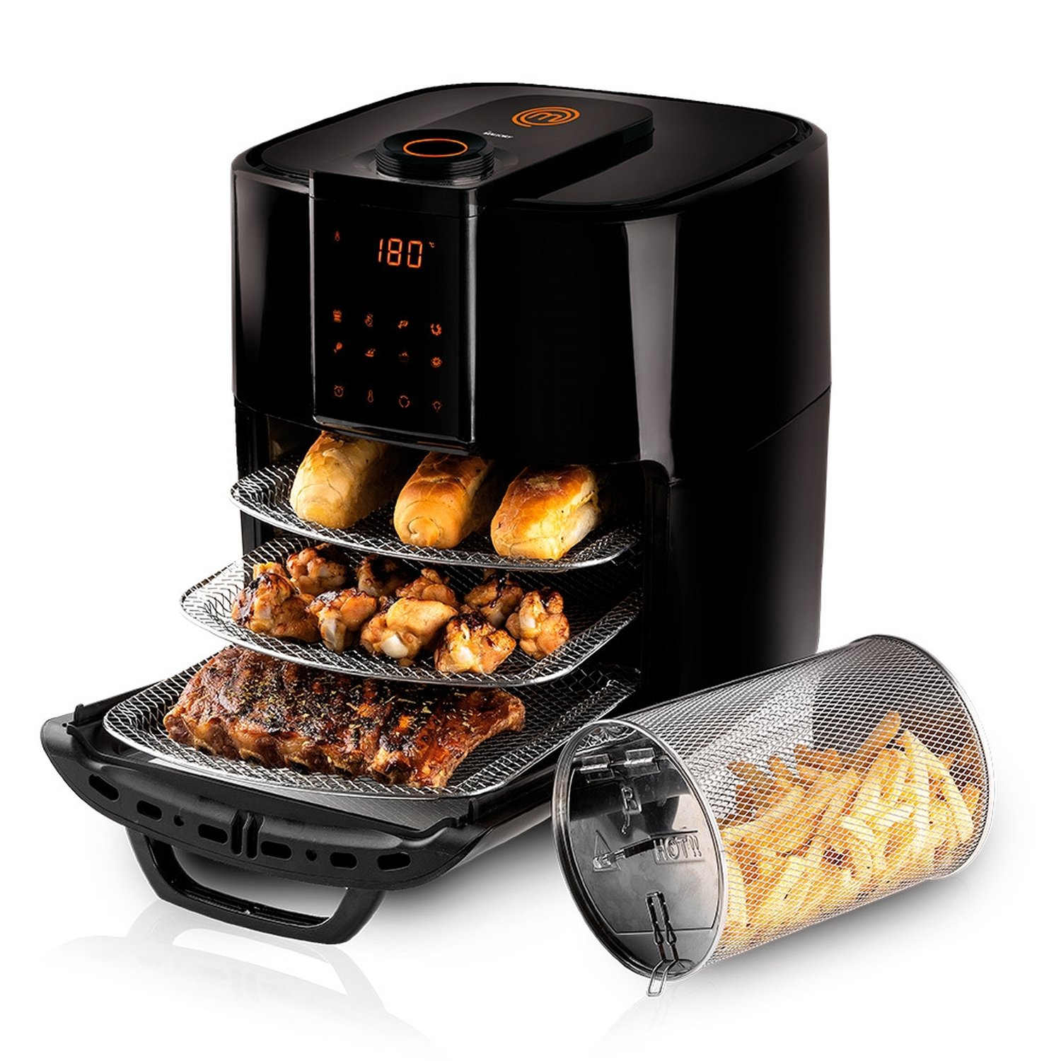 Fritadeira Sem Óleo Mallory Air Fryer Oven MasterChef | 12 Litros, 1700W, Preto, 110V