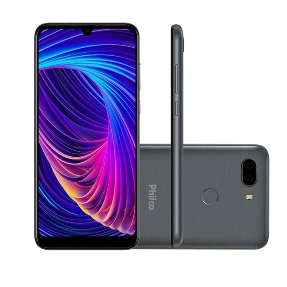 Smartphone Philco Hit Max PCS02SG 128GB 4G Wi-Fi Tela 6 Dual Chip 4GB RAM Câmera Dupla + Selfie 8MP - Space Grey