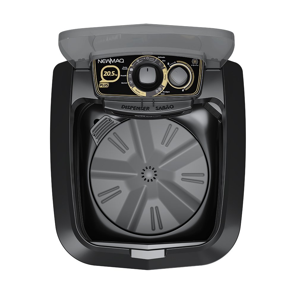 Tanquinho/Máquina de Lavar Roupas Semi-Automática 20,5Kg Newmaq Preta, 220V