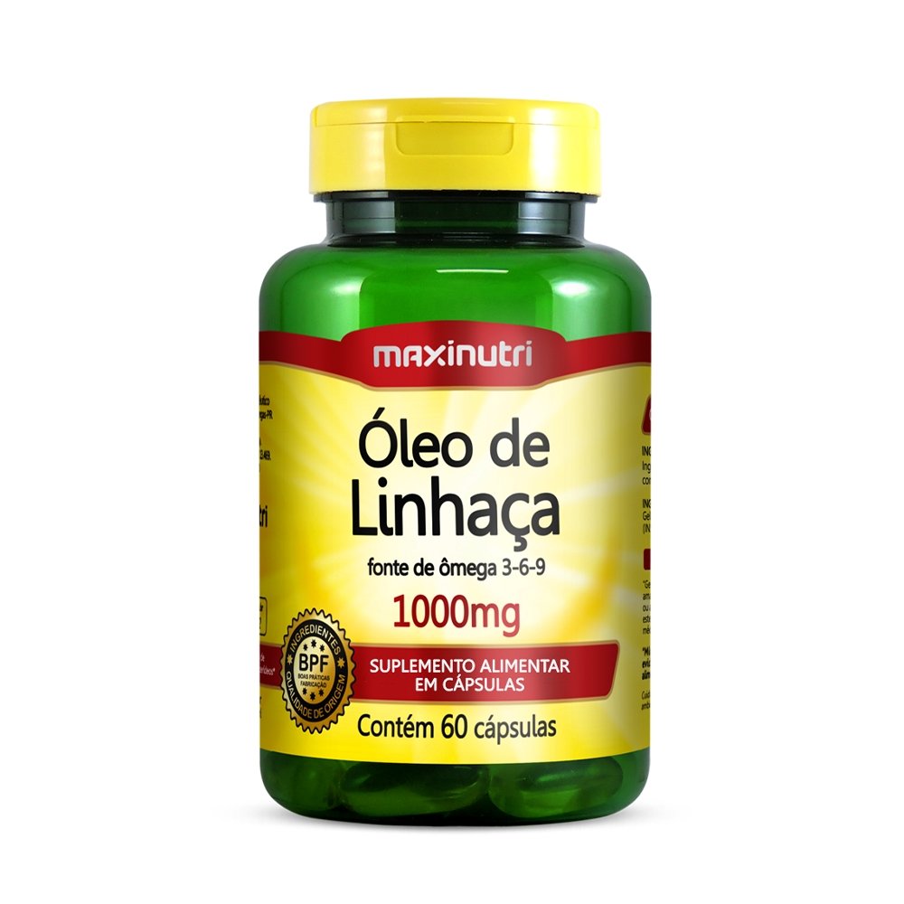 Oleo de Linhaca 1000mg Maxinutri 60 Capsulas