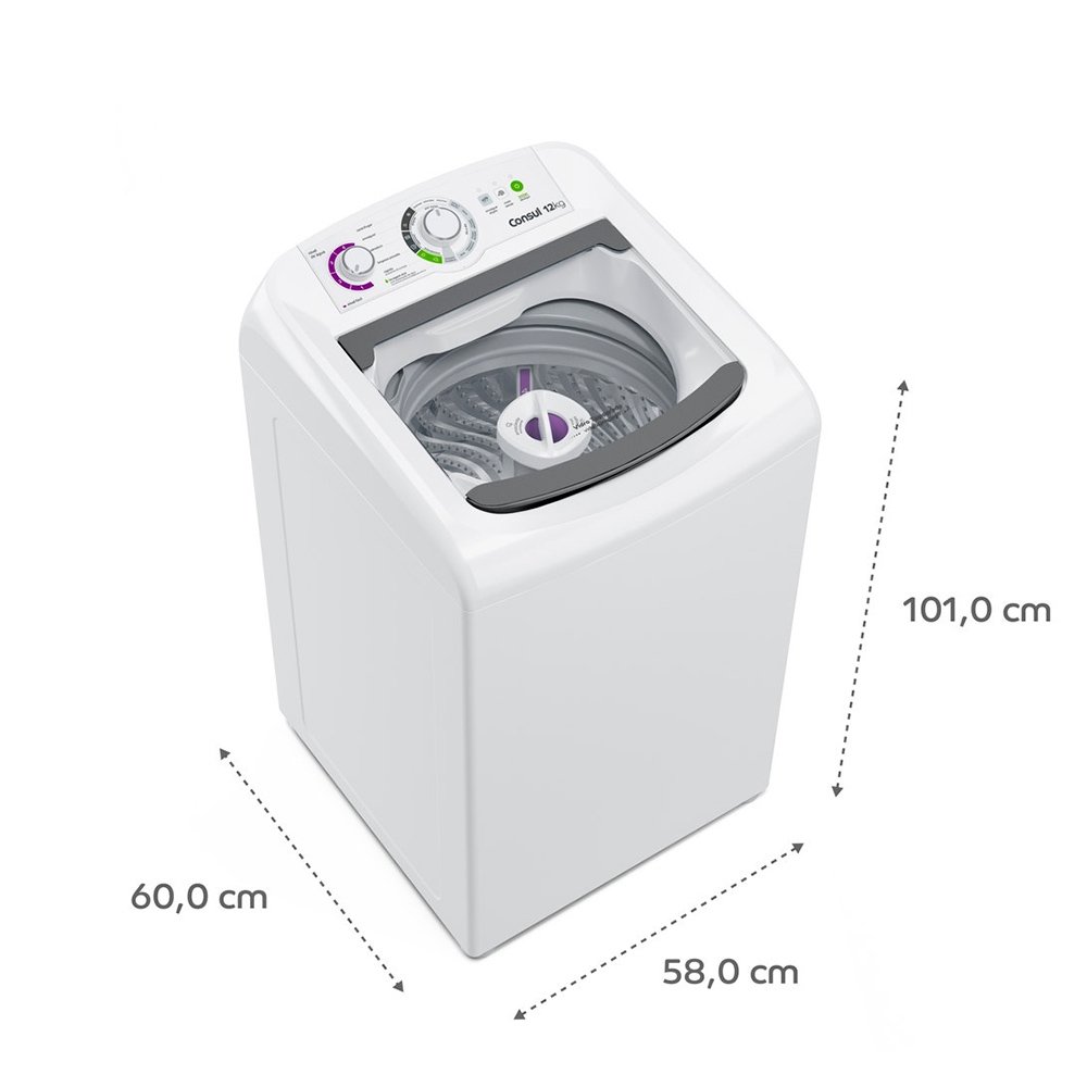 Máquina de Lavar Roupas 12Kg Consul CWH12BB, Branca, 220V