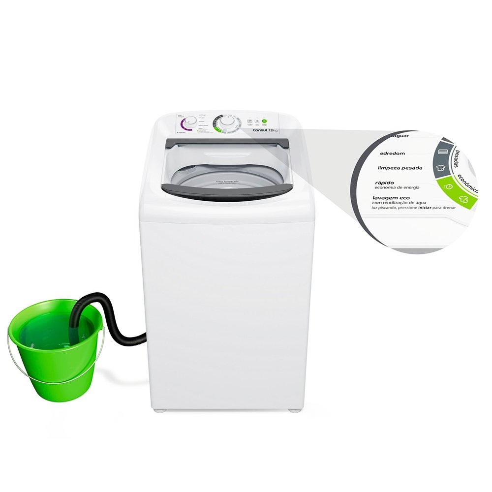 Máquina de Lavar Roupas 12Kg Consul CWH12BB, Branca, 220V