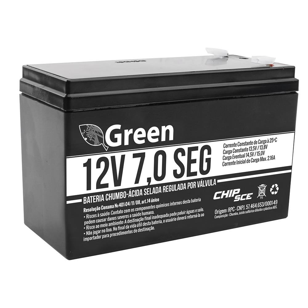 Bateria Selada Green Chip Sce 12v Seg Alarme E Cerca Eletrica