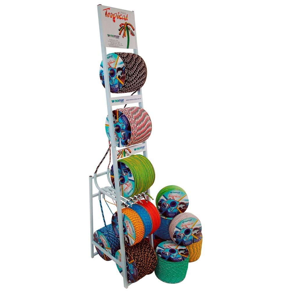Kit Corda Riomar PP Tropical Multicolor 8 Carreteis 4MM a 12MM + Expositor
