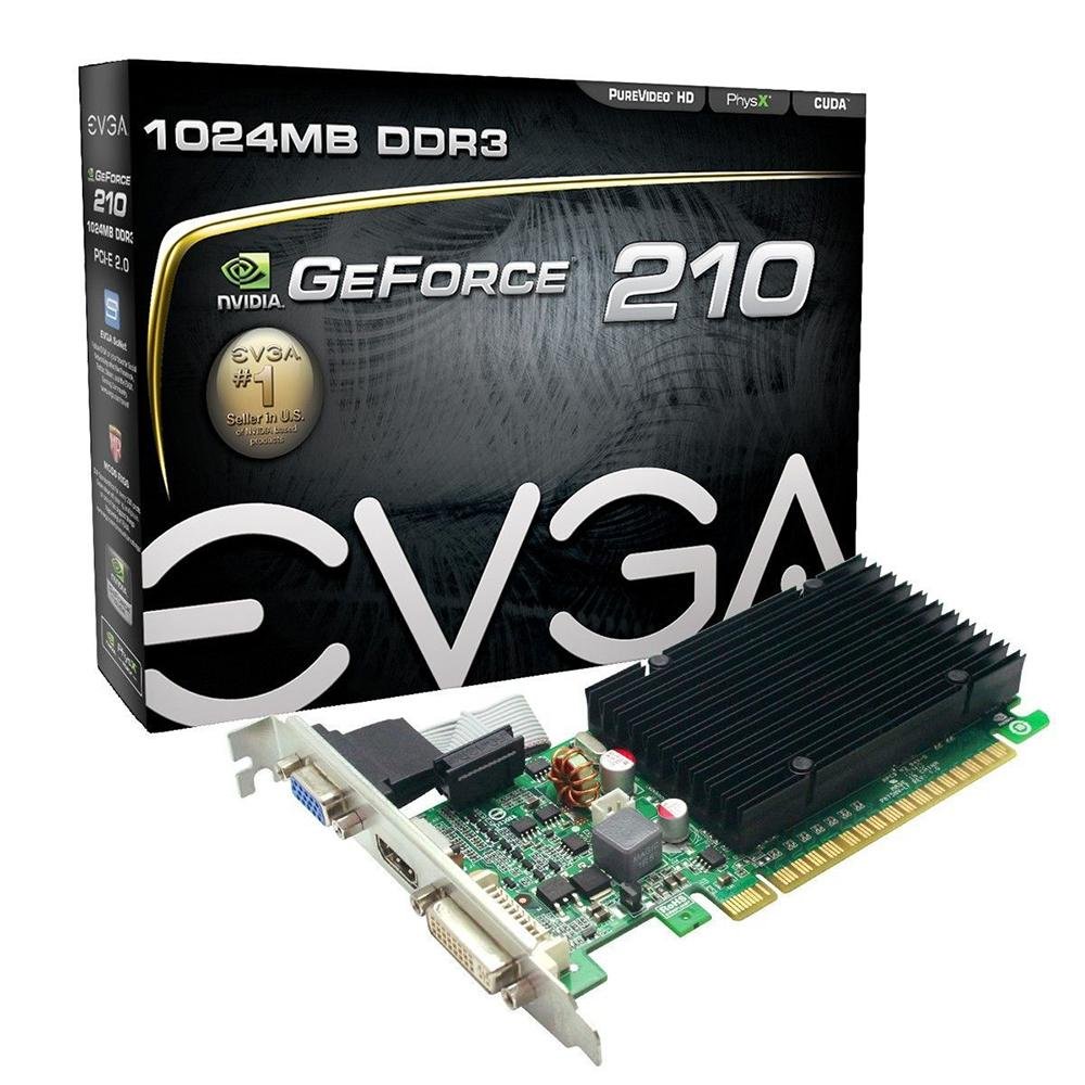 Placa De Video Evga Geforce 210 1gb/64 Bits Ddr3 Pci-e2.0 Dvi+hdmi+vga 01g-p3-1313-kr