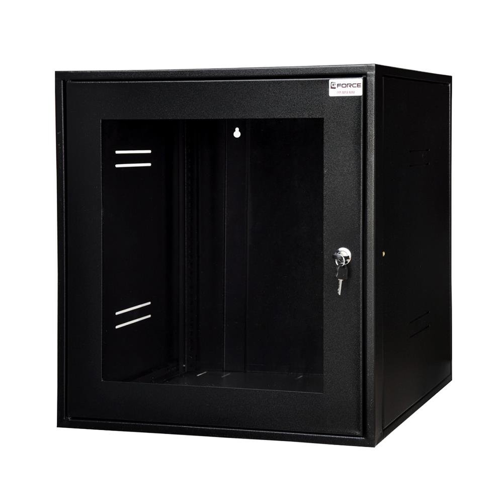 Rack servidor gforce padrão 19 pol 12u x 570 parede visor de acrílico preto