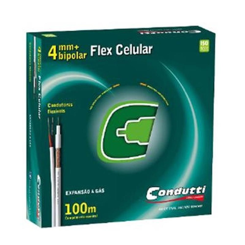 Cabo coaxial 4mm 80% malha 2x26awg com alimentacao prof condutti cx 100m