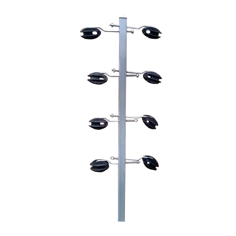Haste tubular prime 25mm com esticador 8 isoladores castanha 70cm reto igecast - 006.00415