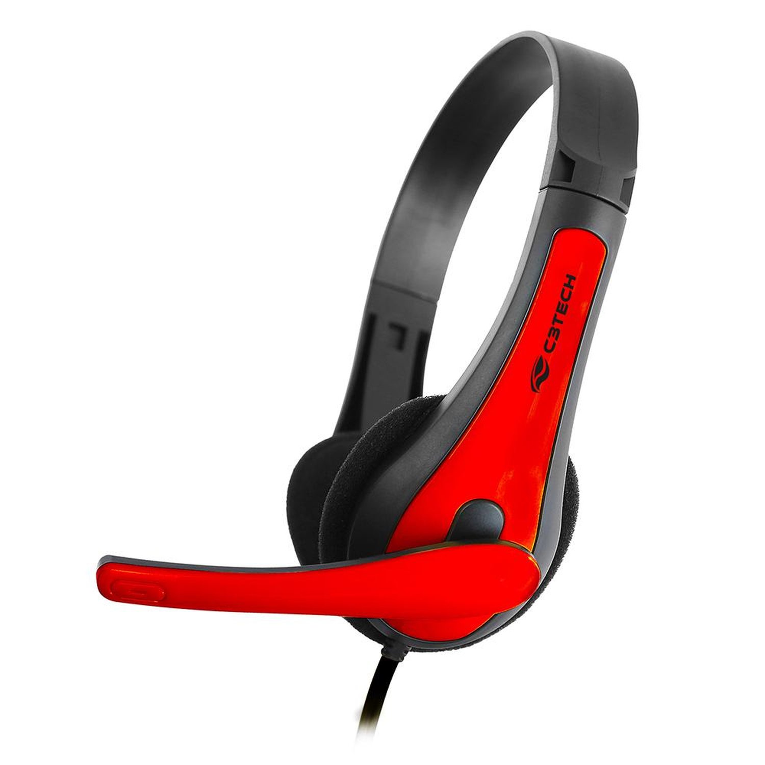 Headset Gamer C3tech Ph-30Bk C/Microfone P2 Preto/Vermelho