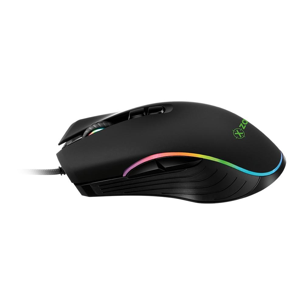Gaming Mouse Gamer Xzone Gmf-01 4800dpi Preto Usb Led Rgb