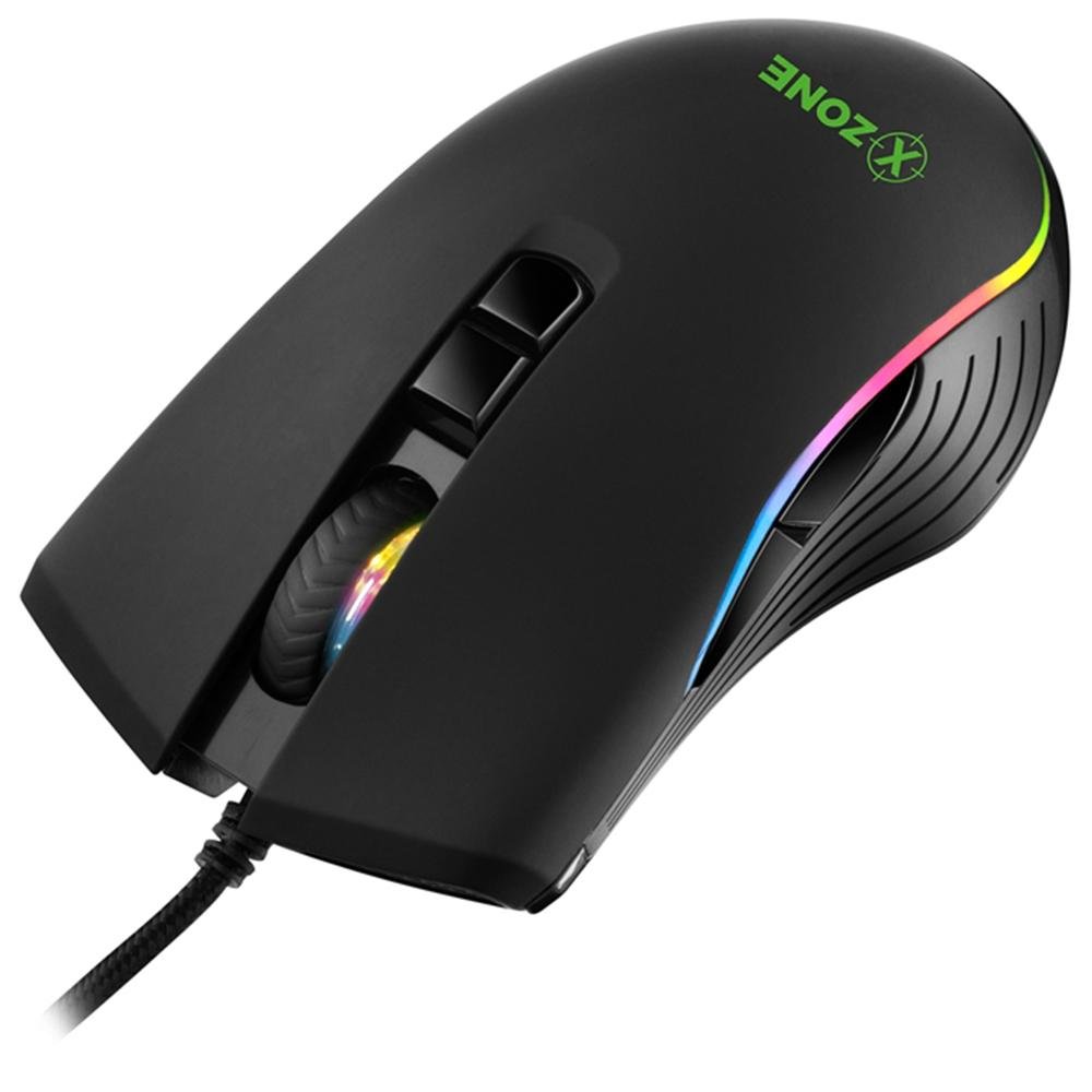 Gaming Mouse Gamer Xzone Gmf-01 4800dpi Preto Usb Led Rgb