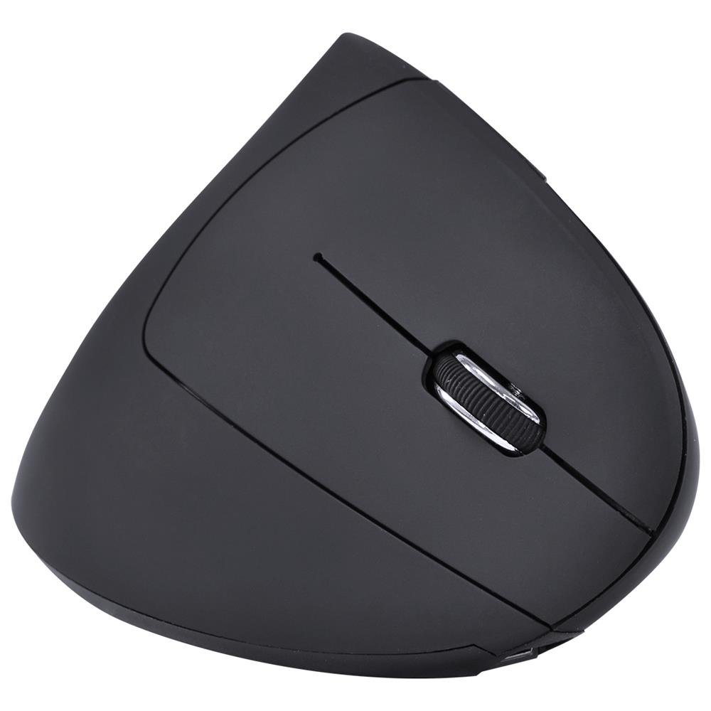 Mouse Sem Fio Recarregavel 2.4 Ghz Vertical Ergonomico Ortopedico Power Fit 1600 Dpi Preto Usb - Pm300