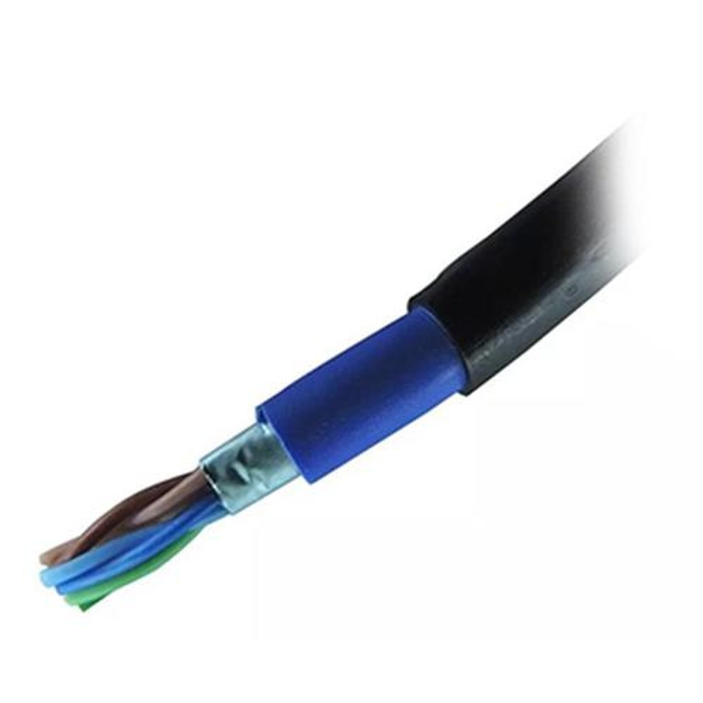 Cabo De Sinal 500 Metros 4 Pares Dupla Capa Blindado Preto Dcbl2568 Megatron