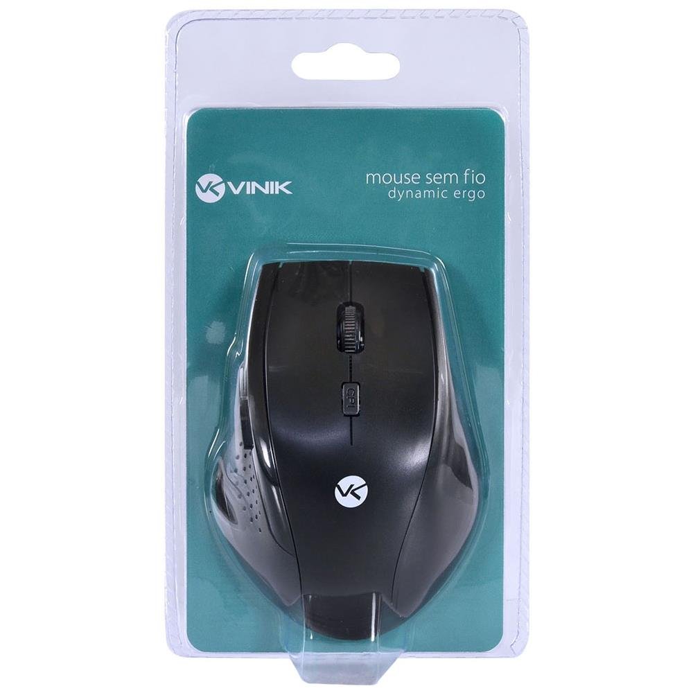 Mouse Vinik Dynamic Dm110 Ergo Preto Sem Fio 2.4 Ghz 1200 Dpi
