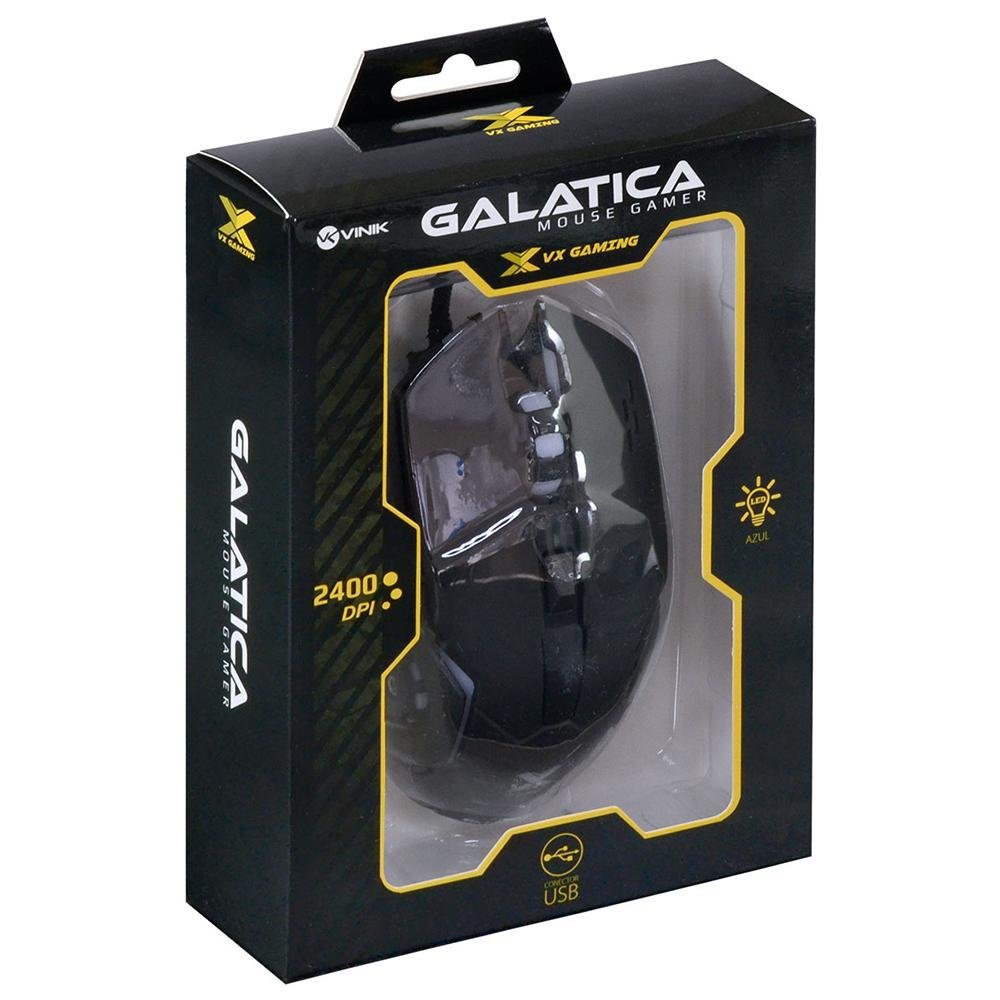 Gaming Mouse Gamer Vinik Vx Gaming Galatica 2400dpi Led Azul