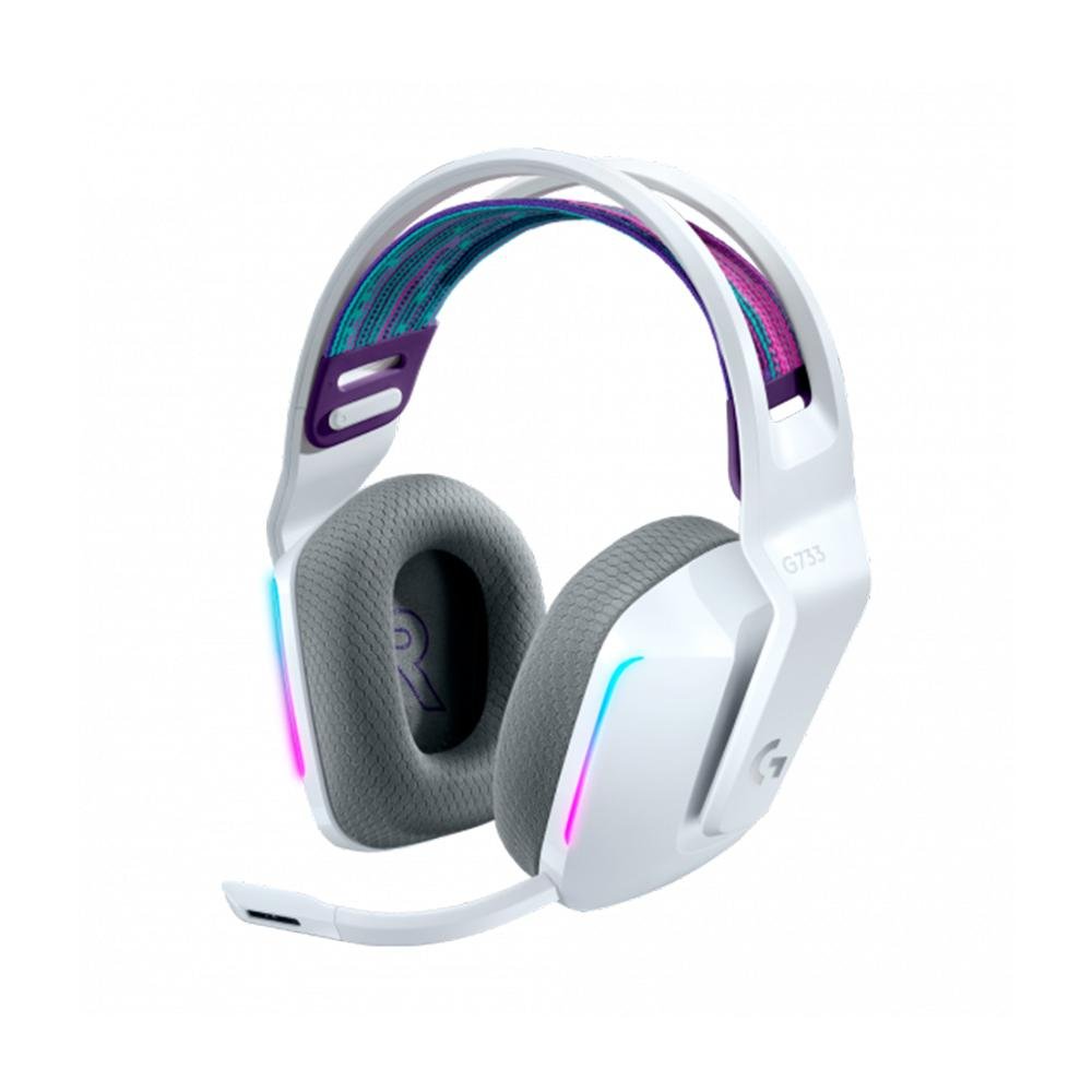 Headset Gamer Sem Fio Logitech G733 7.1 Dolby Surround - Branco - 981-000882