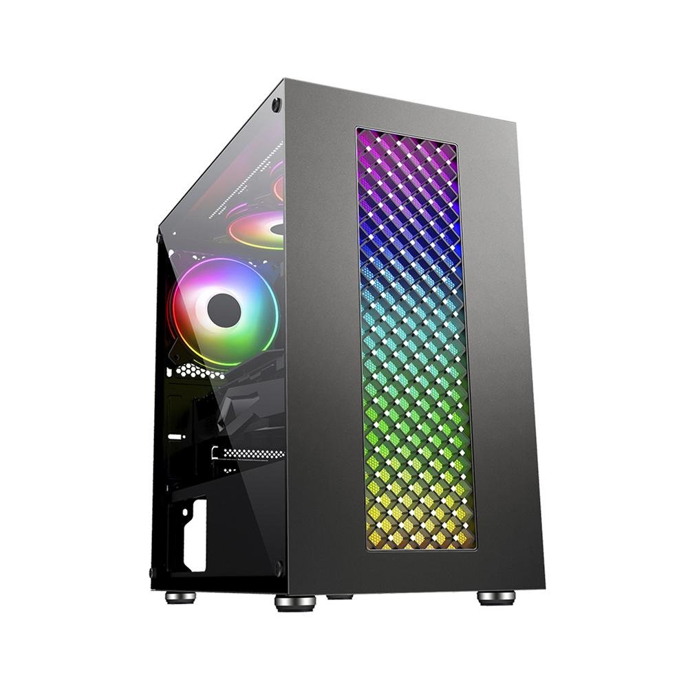 Gabinete Gamer K-mex Cg-01ru Bifrost Iii Rgb Mid Tower Preto - Cg01rurh001cb0x