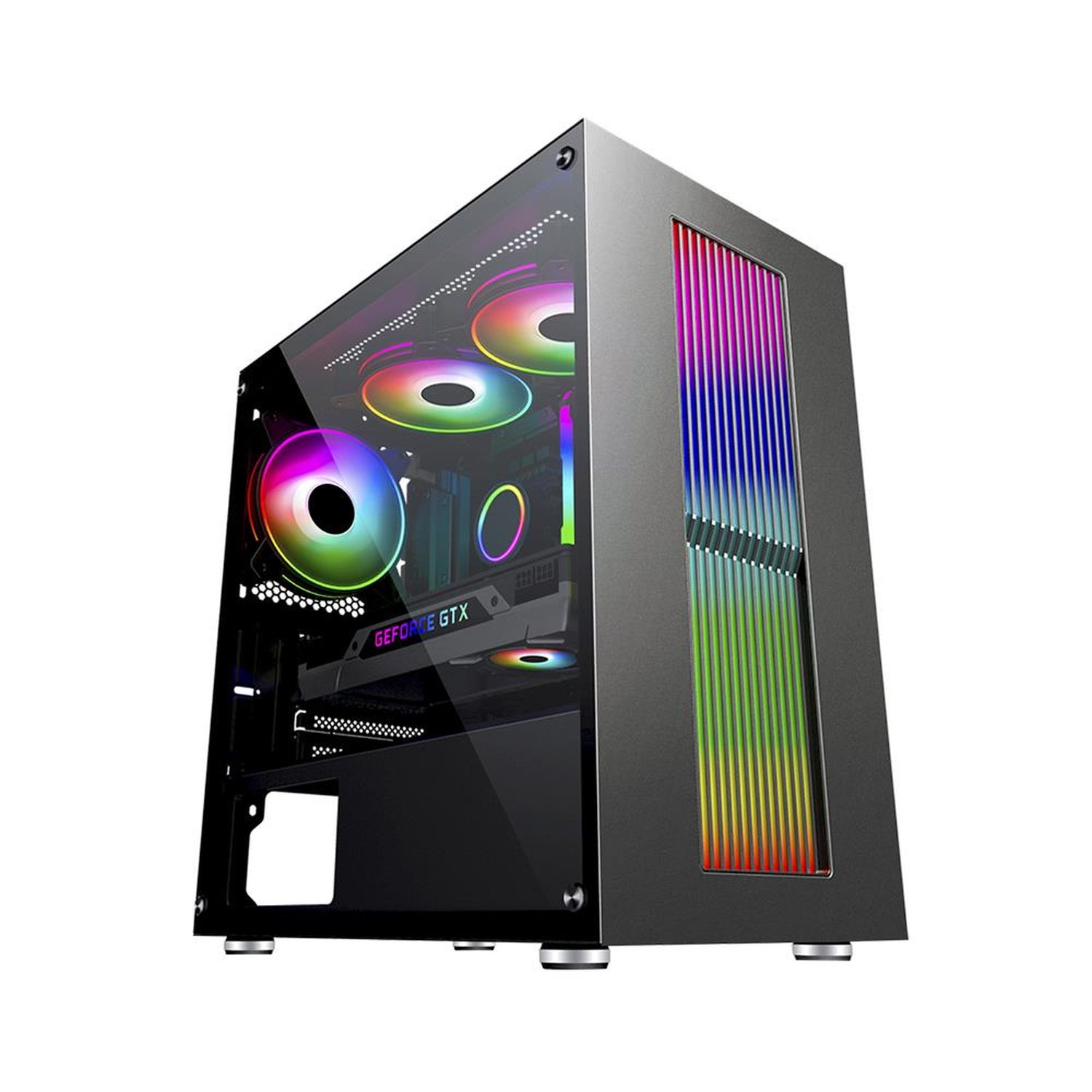 Gabinete Gamer K-mex Cg-02ru Bifrost Iv Mid Tower Preto - Cg02rurh002cb0x
