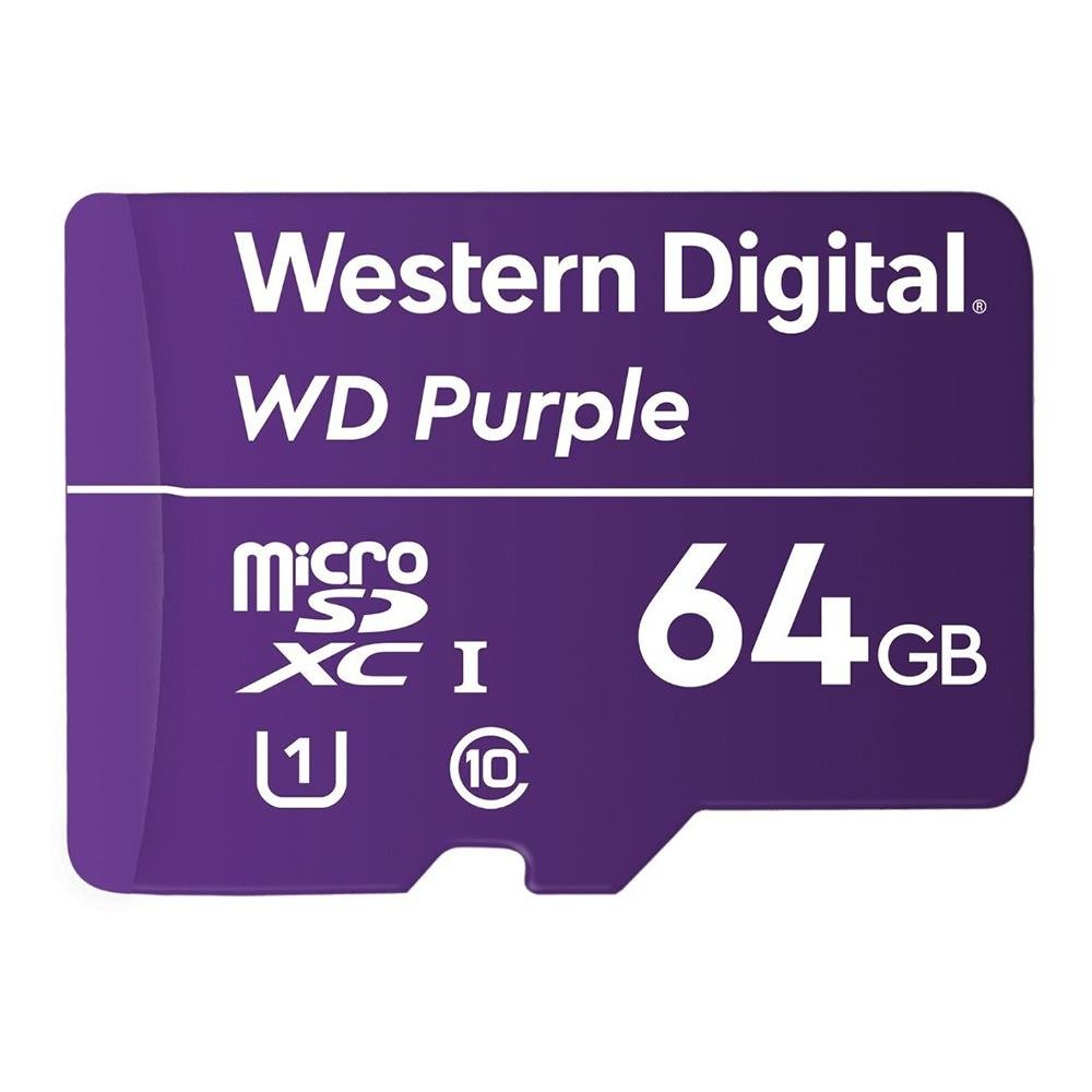 Cartao De Memoria Sd Wd Purple Class 10uhs-i 64gb -wdd064g1p0c