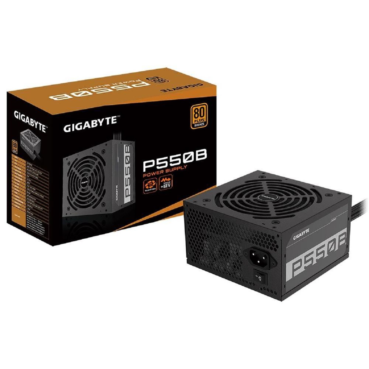 Fonte Gigabyte P550b, 550W, 80 Plus Bronze, Pfc Ativo, Preto