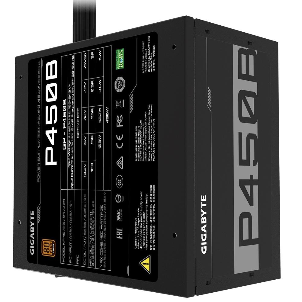 Fonte De Alimentacao Gigabyte P450b 450w 80 Plus Bronze Gp-p450b/br