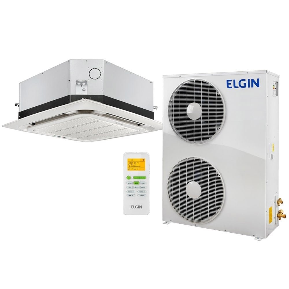 Ar Condicionado Split Cassete 60.000 BTUs Elgin, Eco, Frio, Branco, 380V