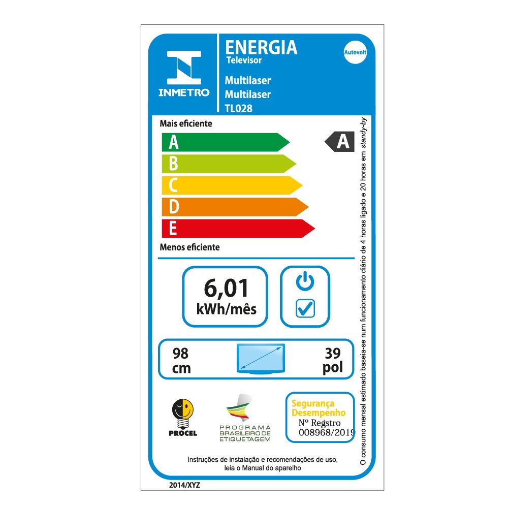 Tela 39 Polegadas HD Multilaser - TL028