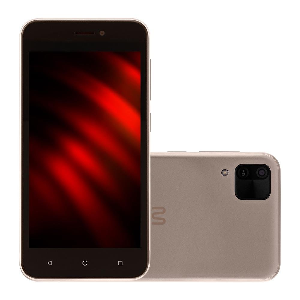 Smartphone Multilaser E 2 3G Wi-Fi Tela 5´´ 1GB + 32GB Android 11 Processador Quad Core - Dourado - P9149