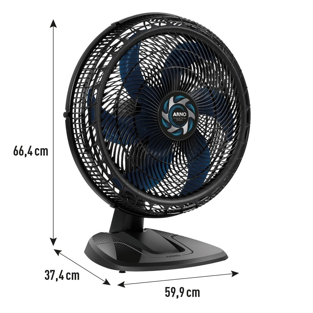 Ventilador de Mesa Arno VB50 Extreme Force Breeze 50cm 3 Velocidades Preto, 110V