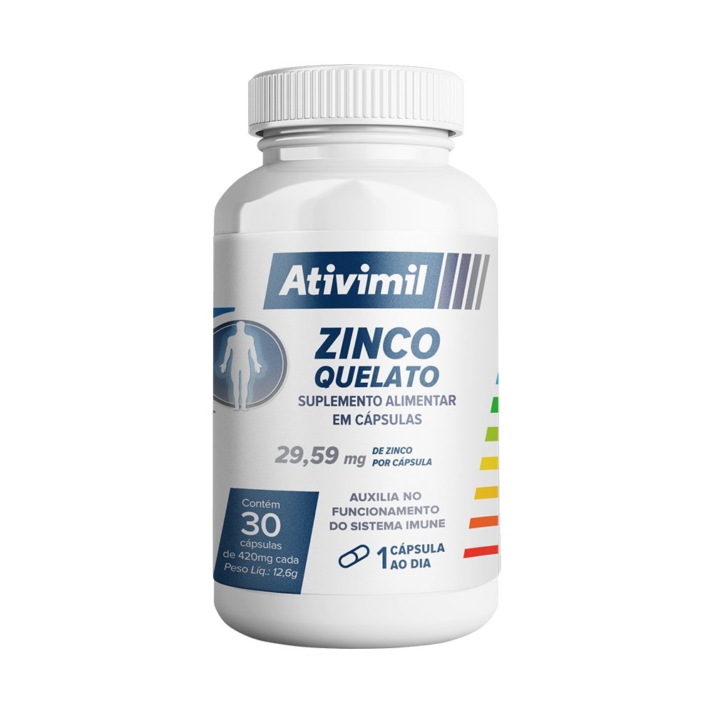 Multivitaminico Ativimil Zinco Quelato 29,59 Mg 30 Capsulas