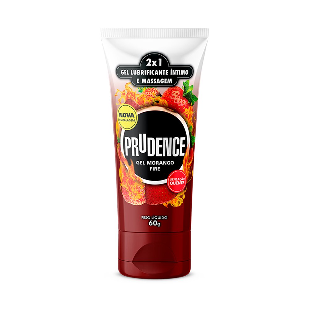 Gel Lubrificante Intimo Prudence Morango Fire 60g