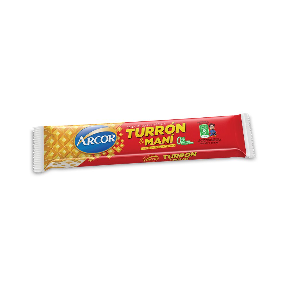 Torrone Arcor Turron Y Mani 50 Unidades 25g