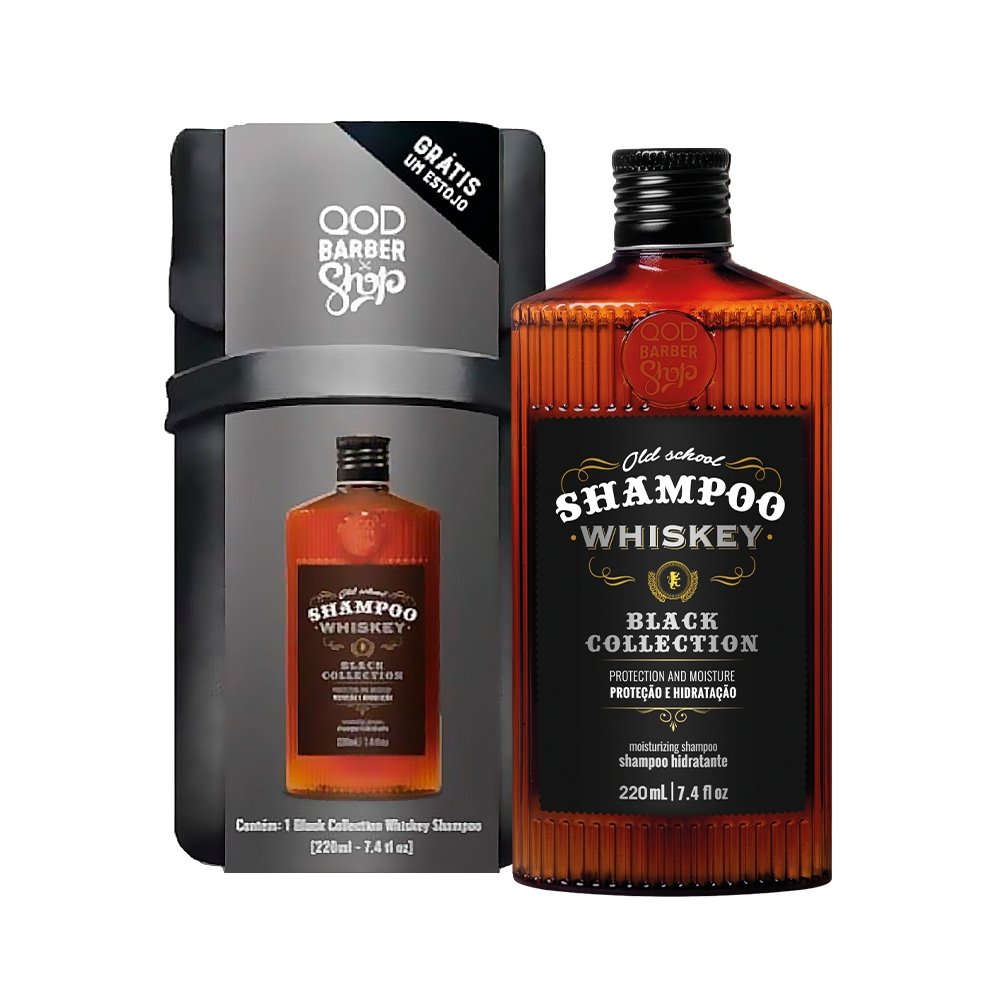 Kit Shampoo e Estojo Qod Whiskey Black Hidratante 220ml