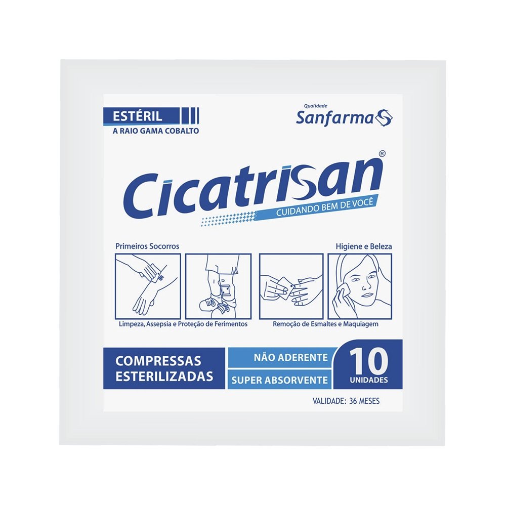 Compressa Gaze Cicatrisan Aderente 10 Unidades
