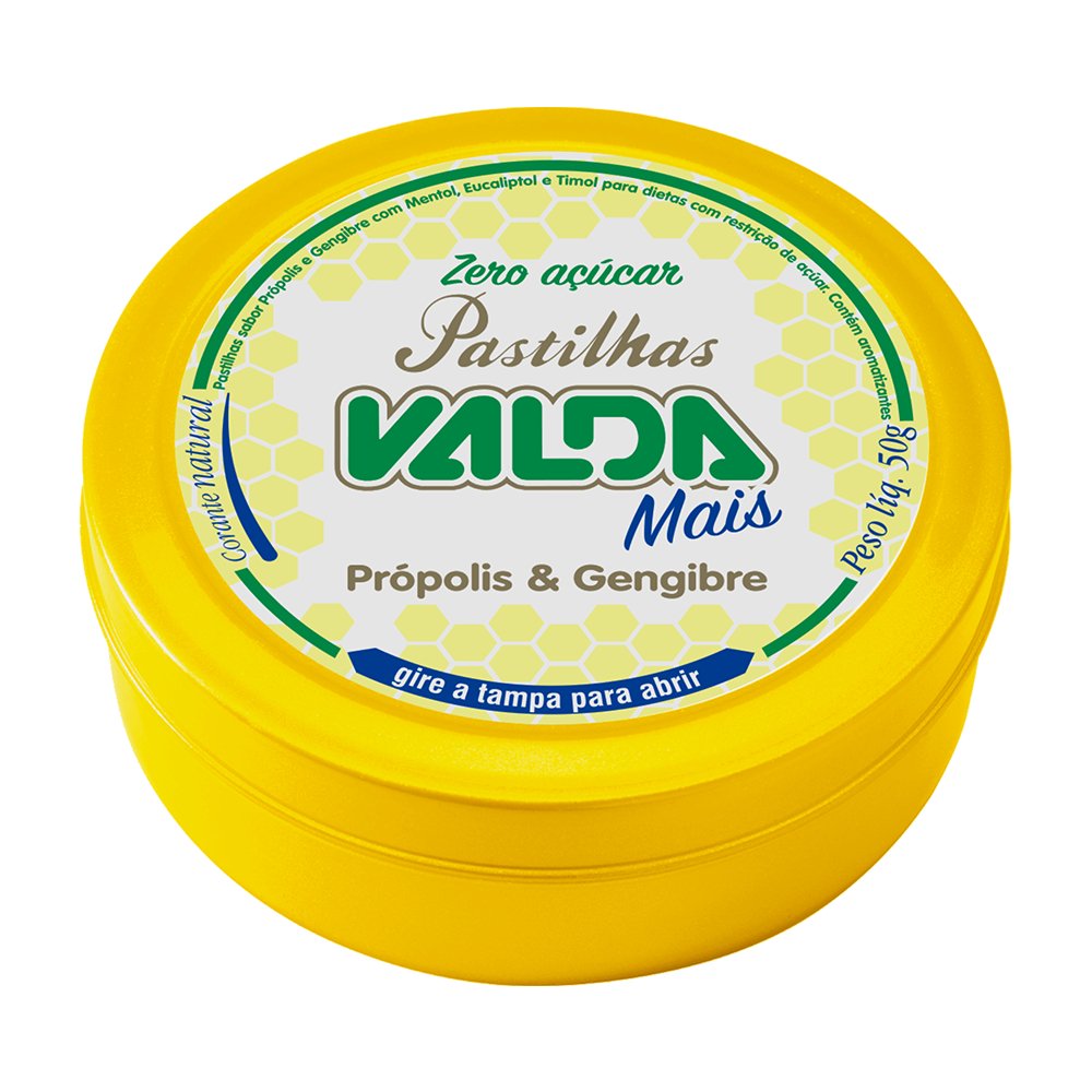 Pastilhas Mais Propolis E Gengibre Lata 50g Valda
